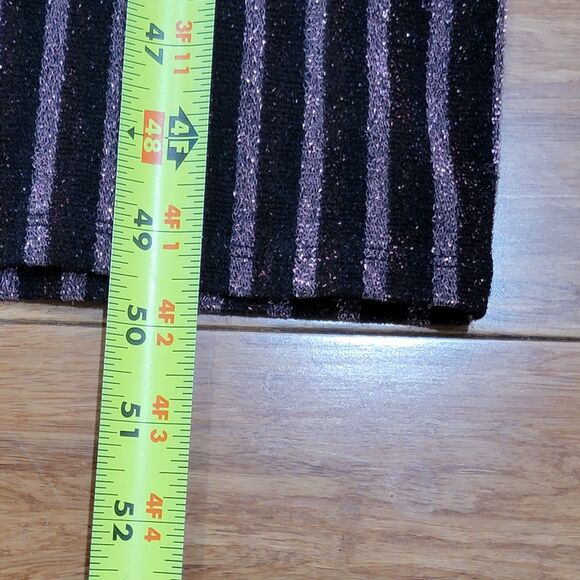 Fleur Du Mal Mitered Long Sleeve Body Midi Dress Striped Glitter Size Large - Picture 6 of 12